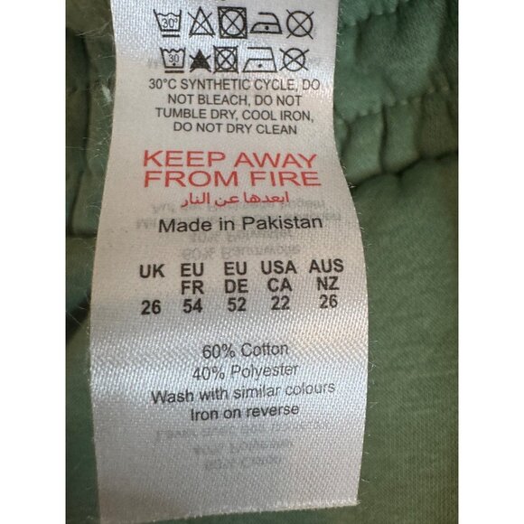 2/$30 NWT PrettyLittleThing Plus Size 22 Sage Green Pocket Sweat Shorts - Picture 9 of 15